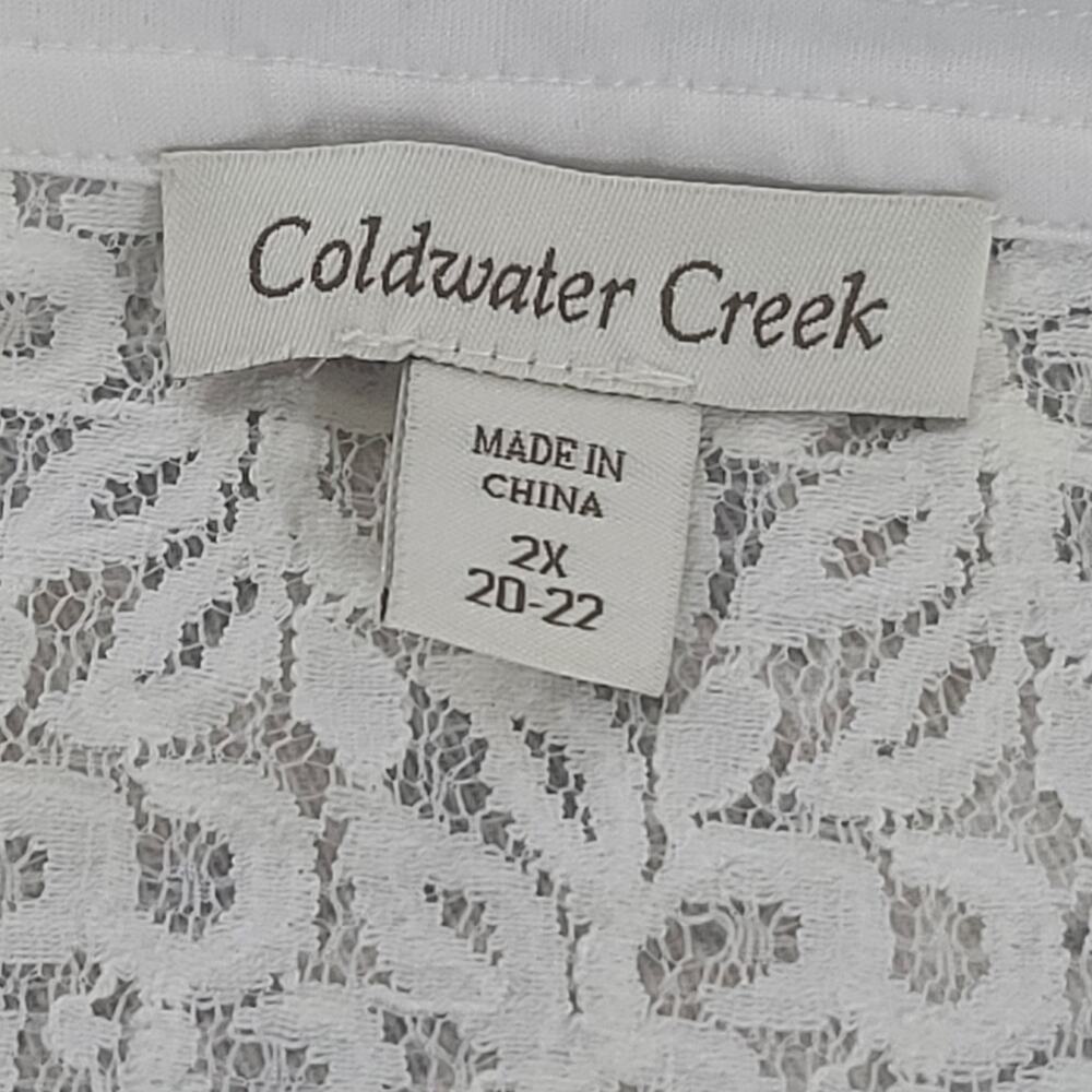 Coldwater Creek sheer summer lace tunic Ivory Size 2X Euro summer Coastal vibes - Picture 8 of 9